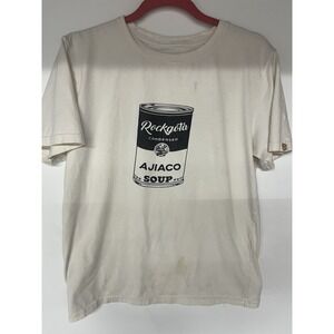 Rockgota Ajiaco Soup Graphic T-Shirt Cream Short Sleeve Tee Pop Art Parody Indie